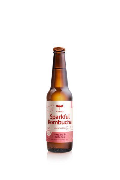 SPARKFUL Kombucha rhubarb and Mate tea, non alcoholic