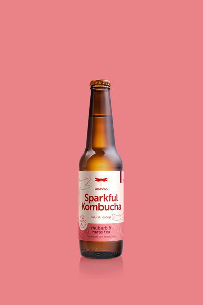 SPARKFUL Kombucha rhubarb and Mate tea, non alcoholic