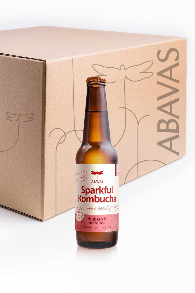 SPARKFUL Kombucha rhubarb and Mate tea, non alcoholic