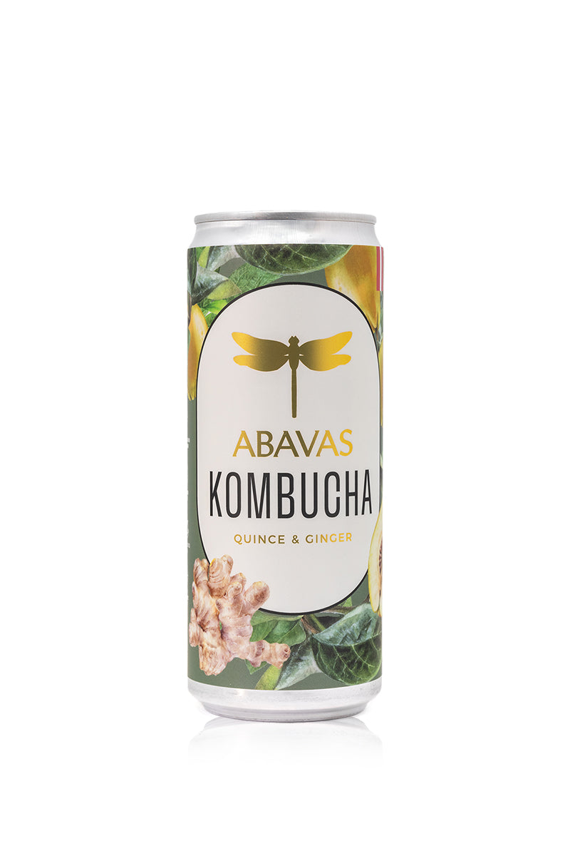 Kombuča ar cidonijām un ingveru