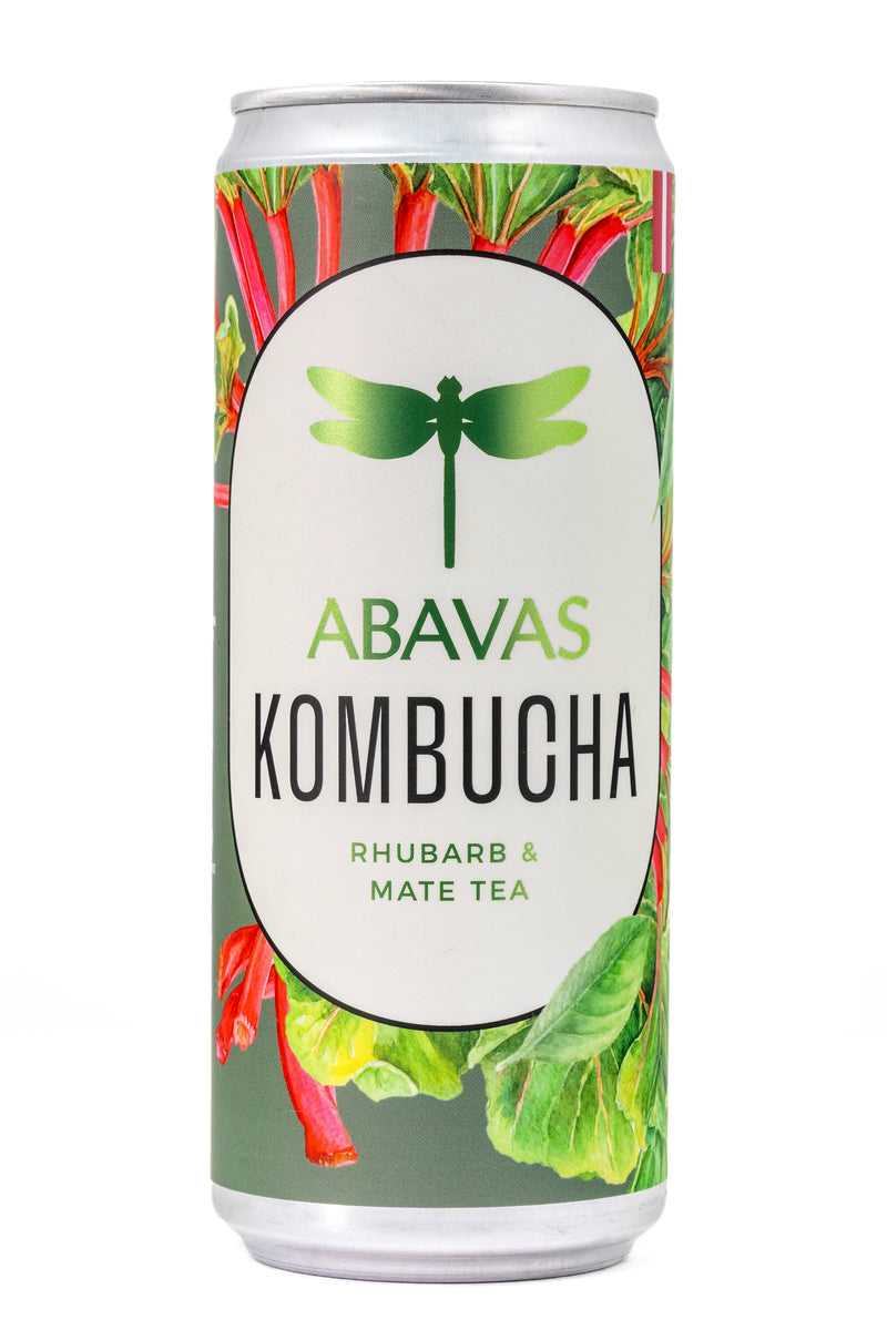 Kombuča ar rabarberiem un mate tēju